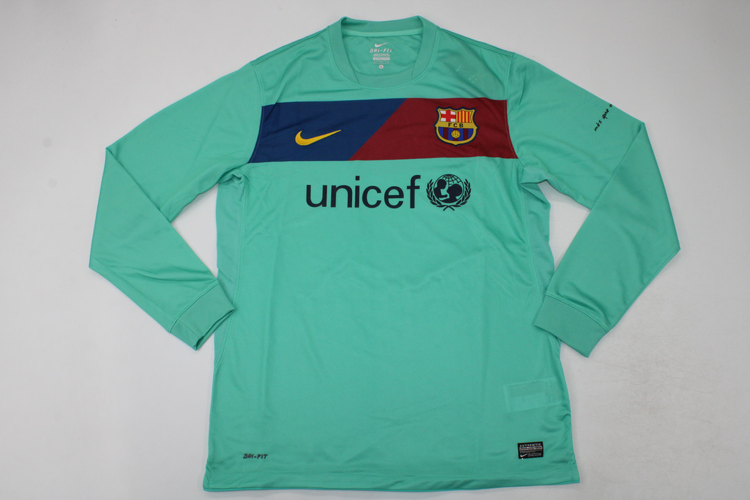 AAA Quality Barcelona 10/11 Away Green Long Soccer Jersey